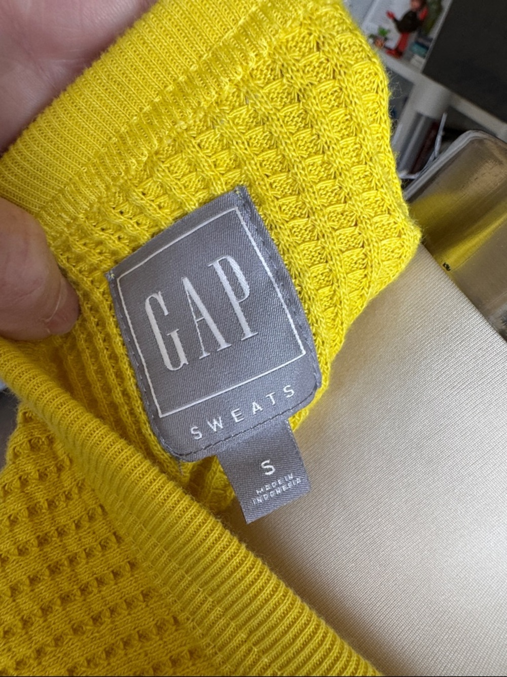 GAP Yellow Ribbed Long Sleeve Crew Thermal Top - Picture 12 of 13